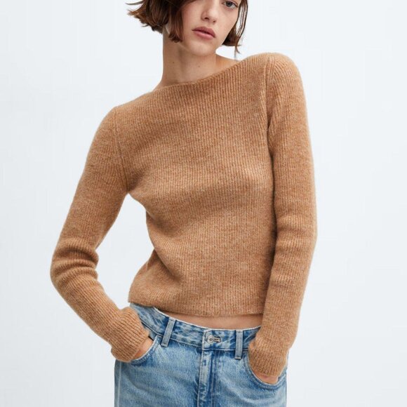 Mango Long Sleeve Boatneck Sweater - Picture 1 of 4